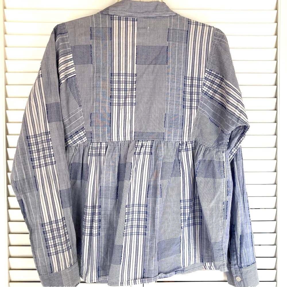 Anthropologie Patchwork Plaid Ballpoint Shirt Sz 8 - image 6